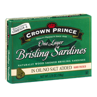 Crown Prince One Layer Brisling Sardines In Oil/No Salt Added