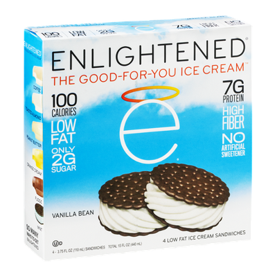 Enlightened Ice Cream Sandwiches Vanilla Bean - 4 CT