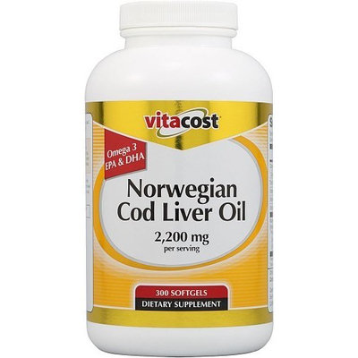 Vitacost Brand Vitacost Norwegian Cod Liver Oil -- 2200 mg per serving - 300 Softgels