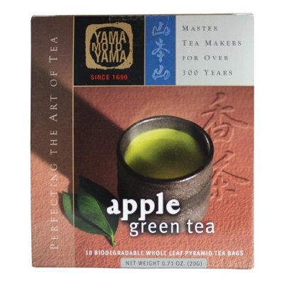 Yamamotoyama Apple Green Tea Pyramid Bag, 0.71-Ounce Boxes (Pack of 3)