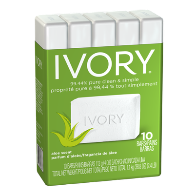 Ivory Aloe 10-Count: Bath Size Bars (4 oz)