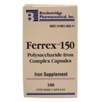 Www.breckenridgepharma.com Ferrex -150 Capsules, Prevents Iron Deficiency - 100 Each