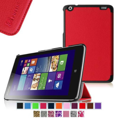 Fintie Lenovo IdeaTab Miix 2 8 Smart Shell Case - Ultra Slim Cover for Lenovo Miix 2 8 Inch Tablet Windows 8.1, Red