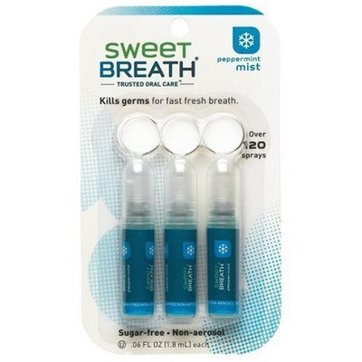 Sweet Breath Sugar-Free Micro Mist Breath Spray, Mint, 3-Count Packages of .06-Ounce Bottles (Pack of 2)