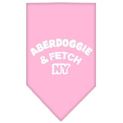 Mirage Pet Products Aberdoggie NY Screen Print Bandana for Pets, Large, Light Pink