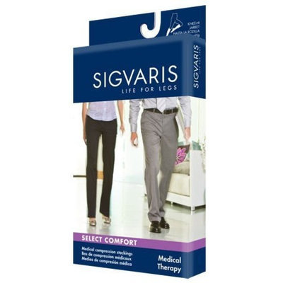 Sigvaris Select Comfort Knee High 20-30mmHg Unisex Open Toe, M4, Black