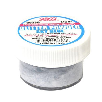 1/2 Ounce Sly Blue - Glitter Acrylic Powder by Sassi for Beautiful Nails