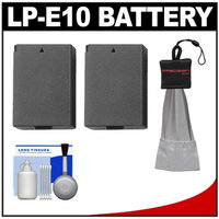 (2) Power2000 LP-E10 Rechargeable Batteries with Spudz + Cleaning Kit for Canon EOS Rebel T3 (1100D) Digital Camera