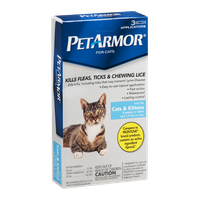 PetArmor for Cats Kills Fleas, Ticks & Chewing Lice Cats & Kittens 1.5 LB or Over - 3 CT