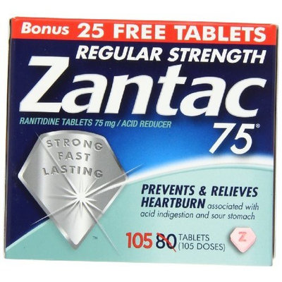 Zantac 75 Ranitidine Tablets 75 mg/Acid Reducer - 30 ea
