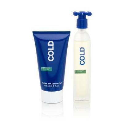 Cold by United Colors of Benetton for Men 2 Piece Set Includes: 3.4 oz Eau de Toilette Spray + 5.0 oz Tonifying Bath & Shower Gel