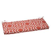 Pillow Perfect Outdoor Wicker Bench Set - Orange/White Carmody