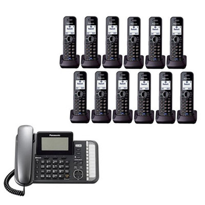 Panasonic KX-TG9582B + (10)KX-TGA950B 12 Handset Corded - Cordless 2 L