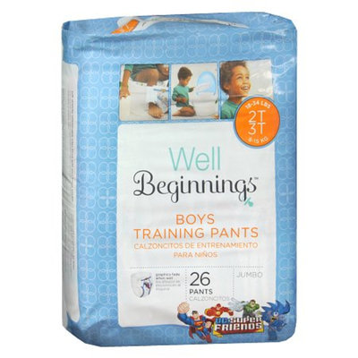 Well Beginnings Premium Training Pants Boy, Jumbo, 2T/3T, 26 ea