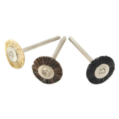 Forney 60242 Bristle Brush Set Natural with 1/8 Inch Shank 3 Piece