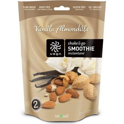 Vega (Sequel) Naturals, Shake & Go Smoothie, Vanilla Almondilla, 10.6 oz (300 g)