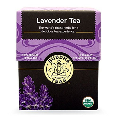 Buddha Teas Lavender 100 Percent Organic Herbal Tea 18 Bags Per Packet
