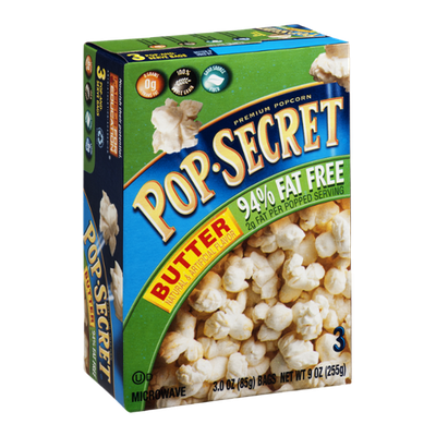 Pop-Secret Premium Popcorn 94 % Fat Free Butter - 3 CT