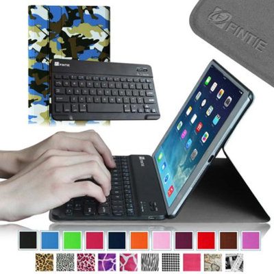 Fintie SmartShell Cover with Wireless Bluetooth Keyboard Case for Apple iPad Air / iPad 5, Camouflage Green