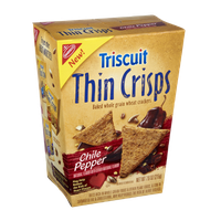 Nabisco Triscuit - Crackers - Thin Crisps Chili Pepper Baked Whole Grain Wheat