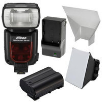 Nikon SB-910 AF Speedlight Flash with EN-EL15 Battery & Charger + Soft Box + Reflector for D7000, D7100, D610, D800 Digital SLR Camera