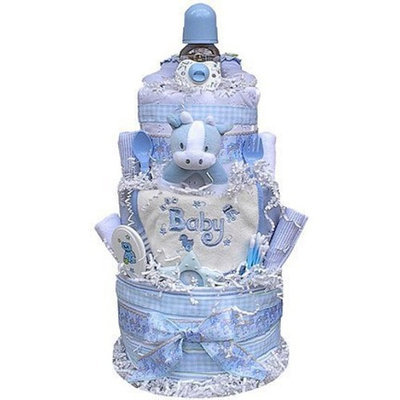 Baby Gift Idea Babygiftidea Decorative Centerpiece Newborn Baby Shower Gift 3 Tiered Diaper Cake- boy