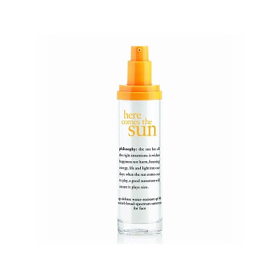 philosophy here comes the sun age-defense water-resistant spf 40 uva/uvb broad-spectrum sunscreen for face