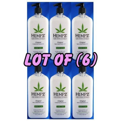 Lot of 6 Hempz Herbal Moisturizer 17 Oz Bottle Lotion Tan Extender