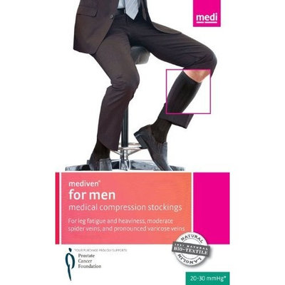 Mediven for Men 20-30mmHg Knee High Compression Socks : Black Size III