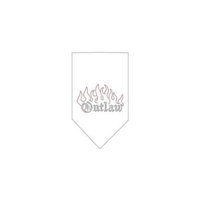 Ahi Outlaw Rhinestone Bandana White Small