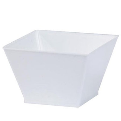 King Zak Ind Lillian Tablesettings 65991 Pearl 8 Oz Rectangular Plastic Condiment Bowls - 240 Per Case