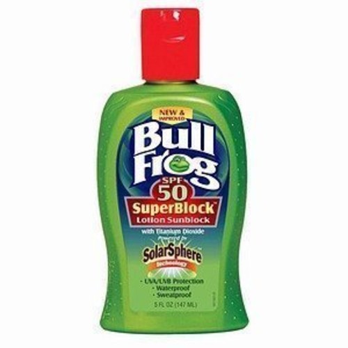 Bullfrog Sunblock Superblock Formula Spf 50, Waterproof, 5-Ounce Bottle (Pack of 2)