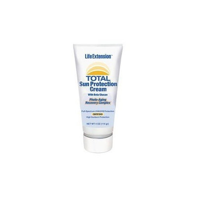 Life Extension Total Sun Protection Cream with Beta Glucan (SPF 30), 4-Ounce