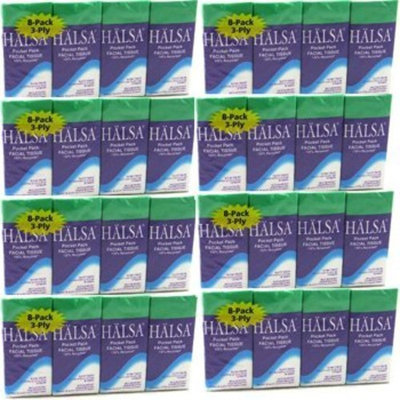 Halsa Pocket Pack Facial Tissue Case of 216 Packs