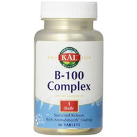 KAL B-100 Complex SR Tablets, 100 mg, 30 Count