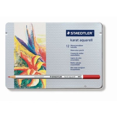 Staedtler Karat Aquarell Premium Watercolor Pencils, Set of 12 Colors (125M12)
