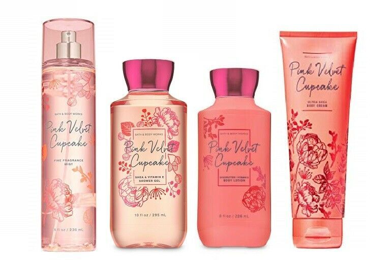 Bath Body Works Pink Velvet Cupcake Mist, Lotion, Cream, Shower