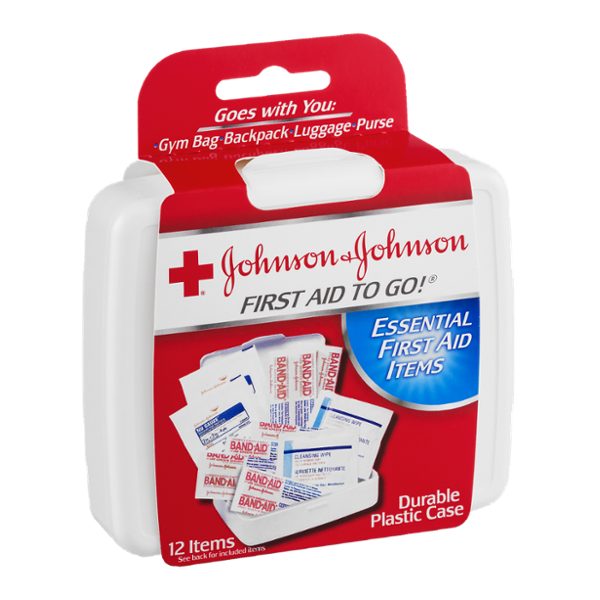 Johnson & Johnson First Aid To Go! Essential First Aid Items - 12 CT