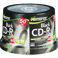 Memorex 04751 CD-R Discs- 700MB/80min- 48x- Spindle- Black- 50/Pack