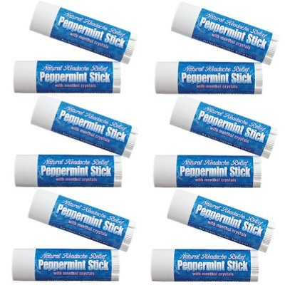 Scents Of America (Set/12) Natural Headache Relief Peppermint Sticks with Menthol Crystals