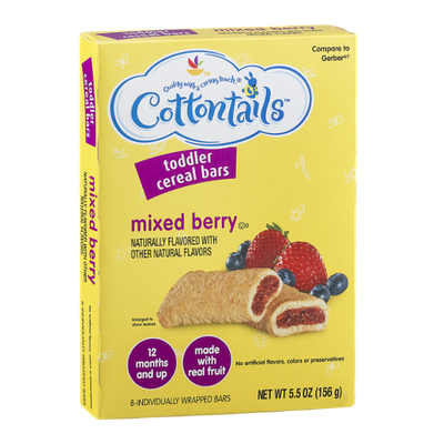 Cottontails Toddler Cereal Bars Mixed Berry
