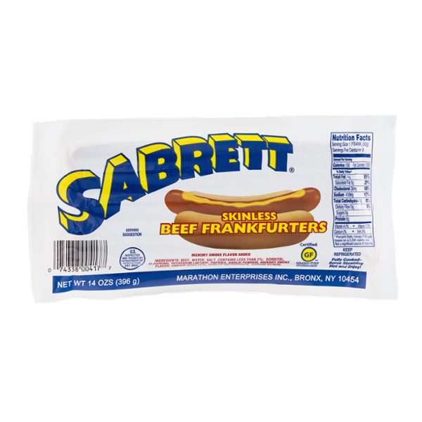 Sabrett Skinless Beef Frankfurters - 8 CT
