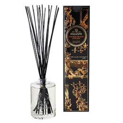 Voluspa Fragrant Oil Embossed Diffuser, Vacarro orange & Myrhh, 6 oz