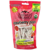 Yummyearth YumEarth Organic Strawberry Lollipops, 3 Ounce Pouches (Pack of 6)