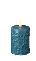 Delighted Home MC-W5AQ Hand-Waxed Battery-Operated 5 in. Aqua MC Pillar Candle