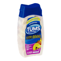 Tums Ultra Strength 1000 Assorted Tropical Fruit Antacid/Calcium Supplement Chewable Tablets - 72 CT