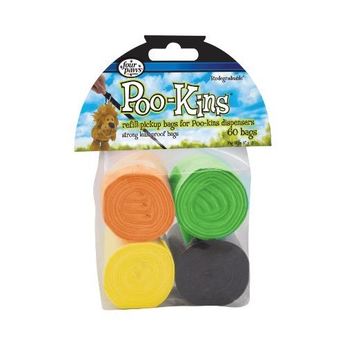 Four Paws Poo-Kins Dog Waste Pickup Bag Dispenser with Refill Bags