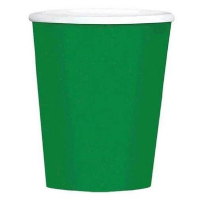 Amscan 689100.03 12 oz. Festive Green Paper Coffee Cups - Pack of 480