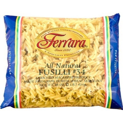 Ferara Pasta, Long Fusilli, 1-Pound (Pack of 12)