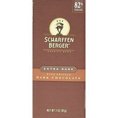 Scharffen Berger 82% Extra Dark Chocolate Bars, 3-Ounce Bars (Pack of 6)